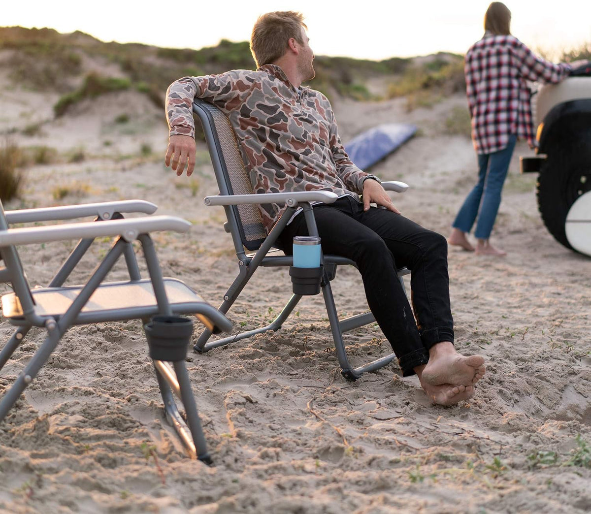 Premium High-Back Camping Chair With Headrest & Cup Holder