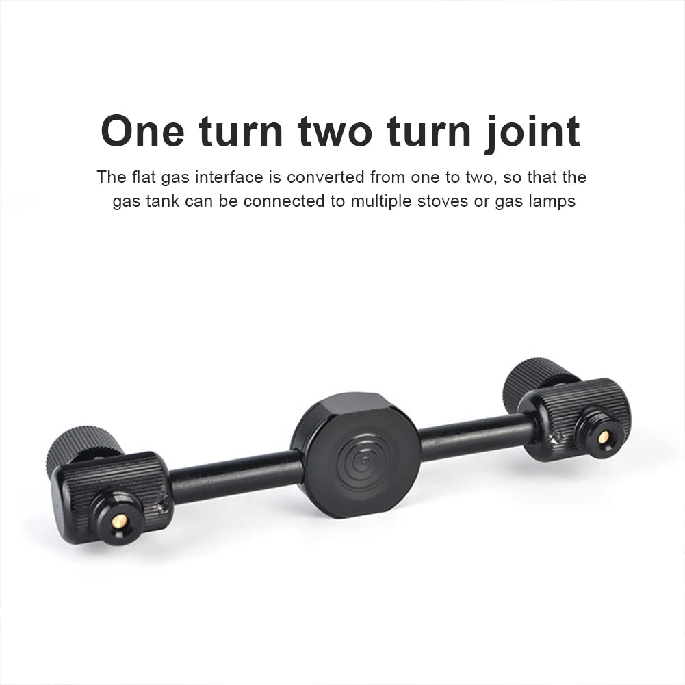 Aluminum Alloy One-to-Two Outdoor Gas Tank Adapter – Connect Multiple Stoves for Camping Cooking
