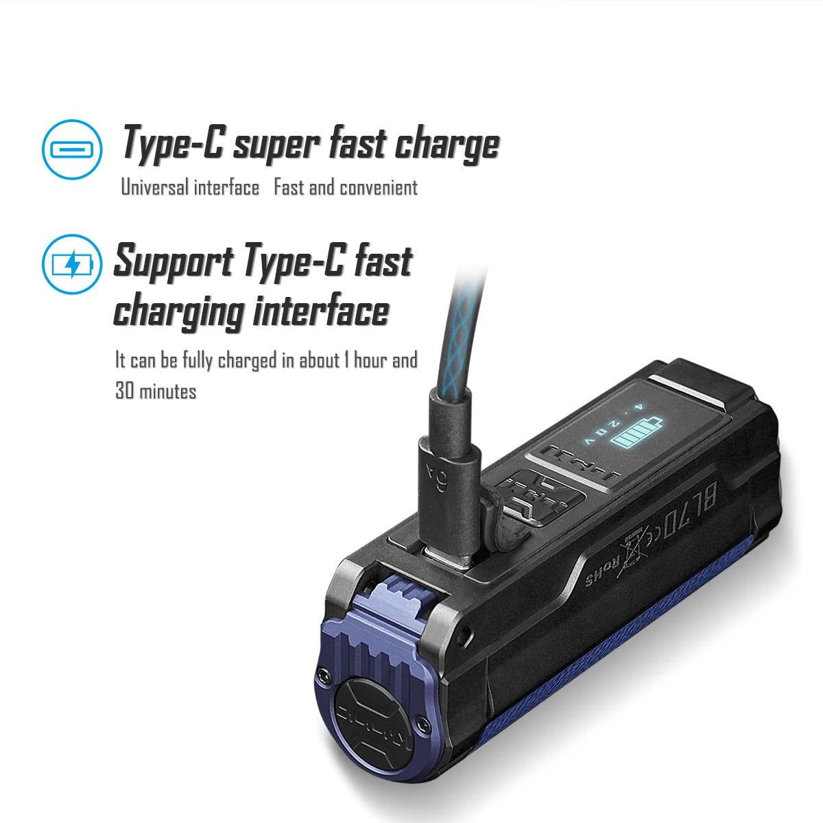 IMALENT BL70 – 6000 Lumens EDC Flashlight with Dual Light Sources & Type-C Fast Charging, Ideal for Camping & Work