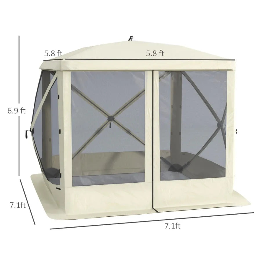 Portable Pop-Up Camping Canopy – Screen Shelter Tent with Mesh Walls & Easy 1-Person Setup