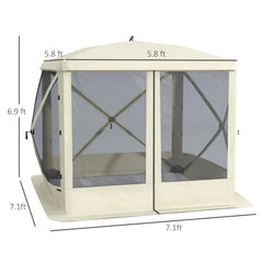 Portable Pop-Up Camping Canopy – Screen Shelter Tent with Mesh Walls & Easy 1-Person Setup
