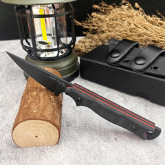 8Cr13MoV Fixed Blade Knife with G10 Handle – Self-Defense, Hunting & Camping Survival Tool