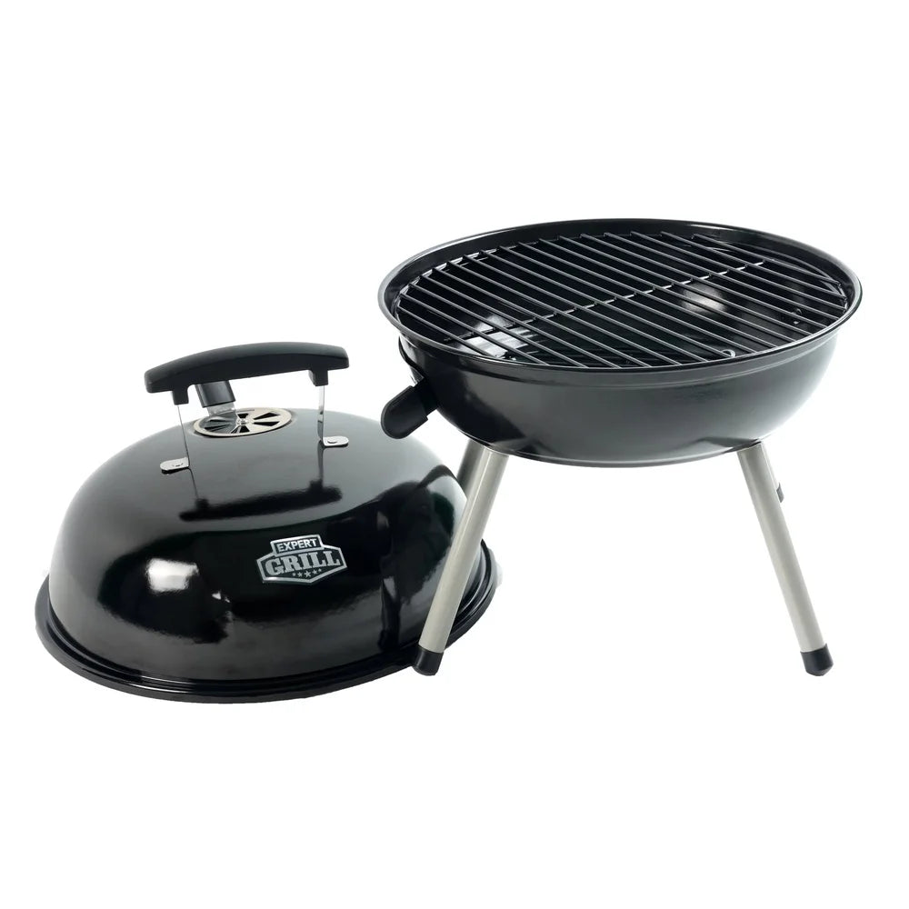 14.5" Dome Portable Charcoal Grill – Tabletop BBQ with Adjustable Vents for Camping & Tailgating