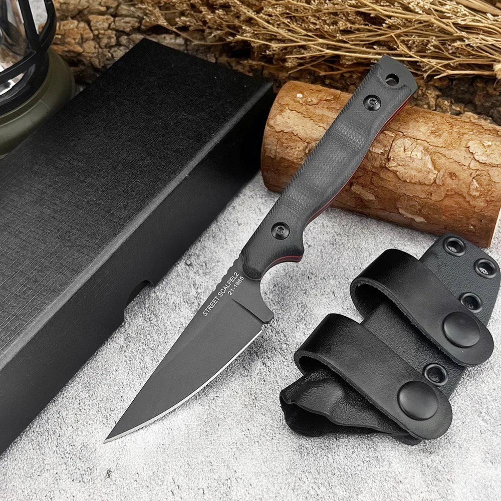 8Cr13MoV Fixed Blade Knife with G10 Handle – Self-Defense, Hunting & Camping Survival Tool