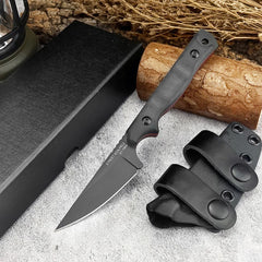 8Cr13MoV Fixed Blade Knife with G10 Handle – Self-Defense, Hunting & Camping Survival Tool