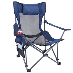 Heavy-Duty Foldable Camping Chair – 330lbs Capacity, Reclining Backrest & Cup Holder for Outdoor Comfort