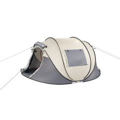 3-4 Person Quick-Setup Camping Tent – Polyester Coffee Fiber with Durable Poles for Outdoor Adventures