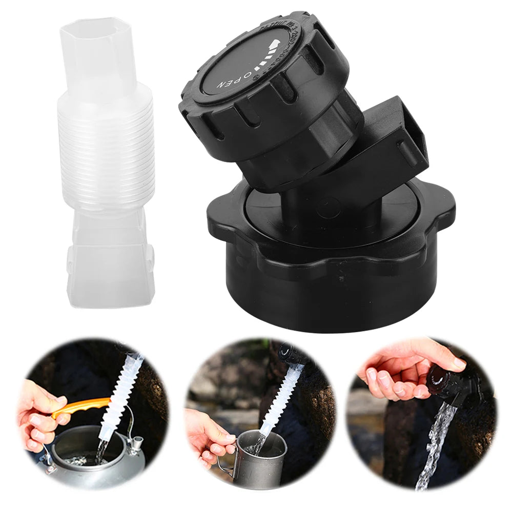 Portable Water Faucet with Hose Extender – Replacement Tap for Camping Water Jugs & Tanks