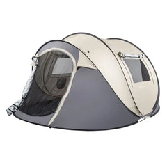 3-4 Person Quick-Setup Camping Tent – Polyester Coffee Fiber with Durable Poles for Outdoor Adventures