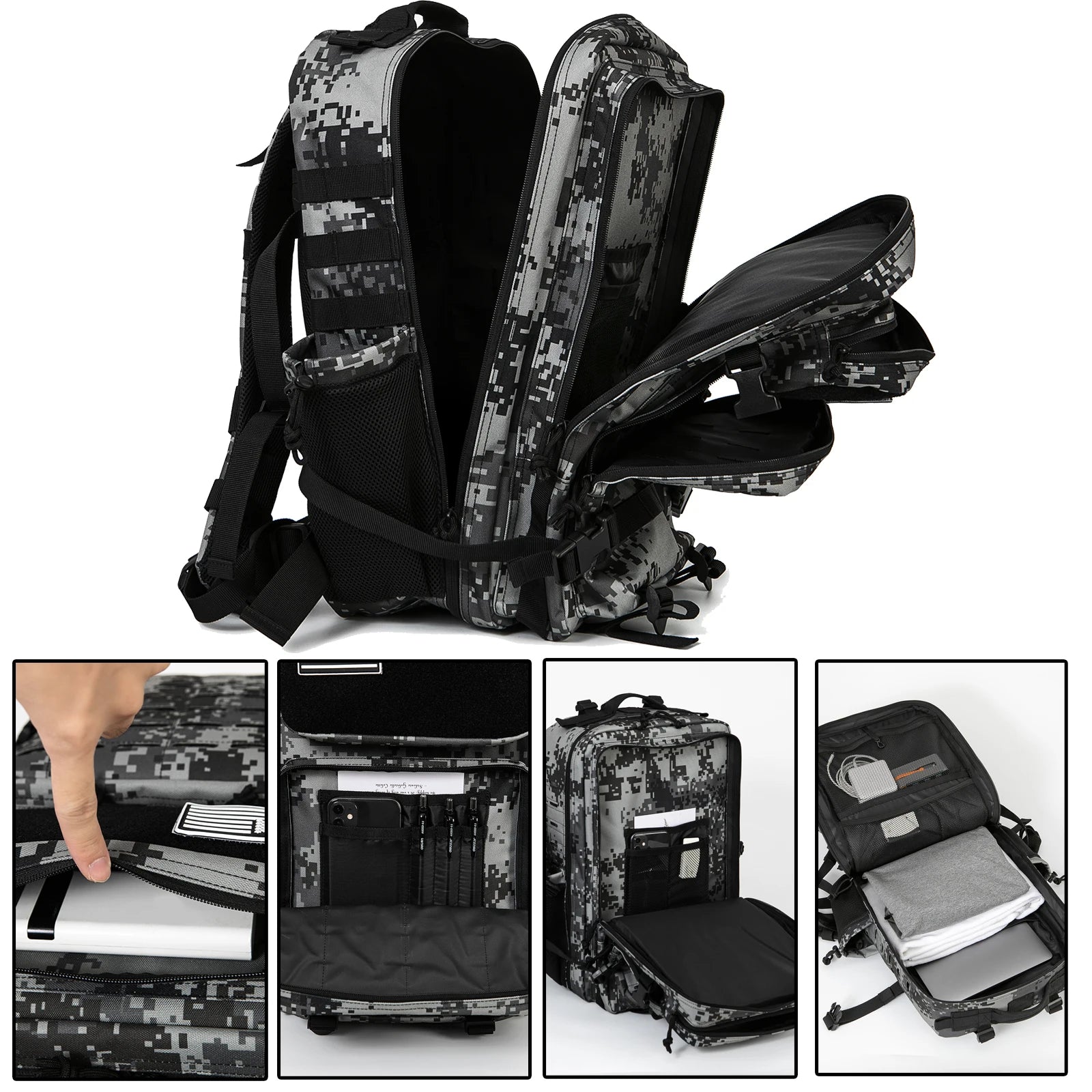 45L Tactical Outdoor Backpack – Hunting, Hiking & Survival Rucksack with Dual Cup Holders