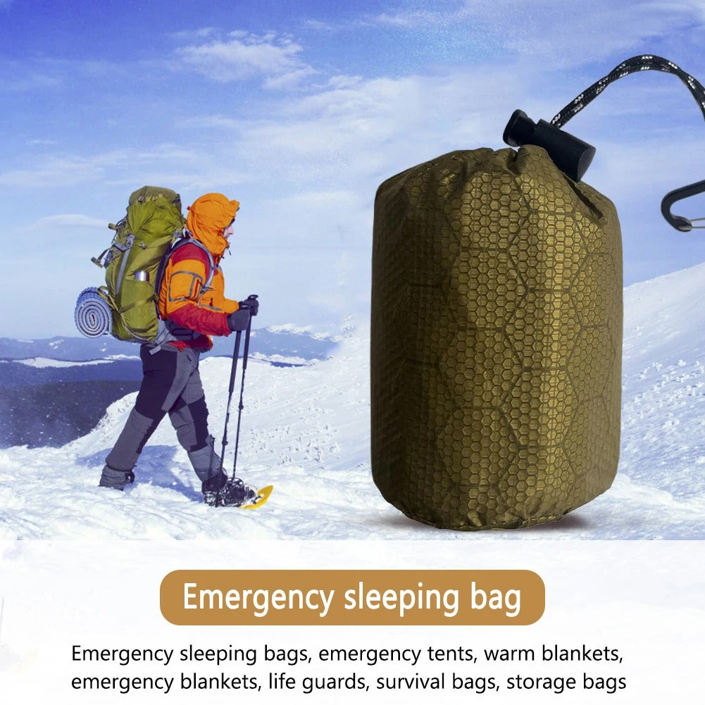 Portable Thermal Sleeping Bag & Survival Blanket – PE Aluminum Film, Waterproof & Windproof for Camping & Hiking