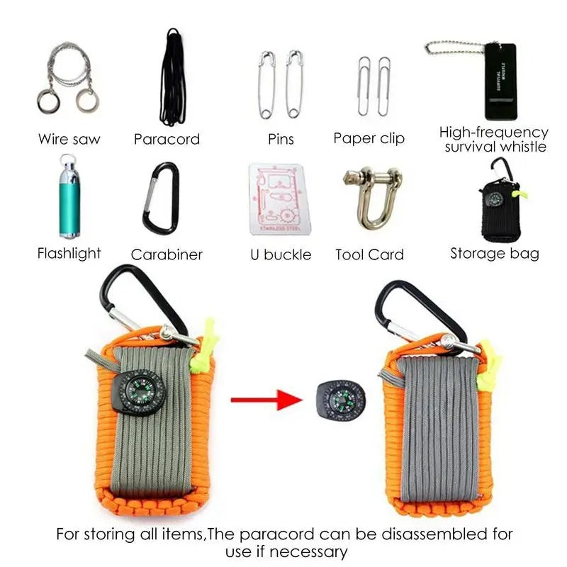 Outdoor Survival Kit Set – Multifunction Camping, Travel & Wilderness First Aid Emergency Gear