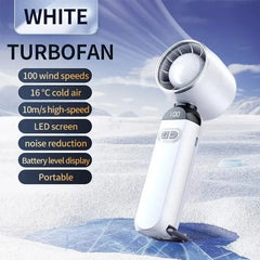 Mini Handheld Fan with Digital Display – USB Rechargeable, 100 Speeds for Travel, Camping & Desk Use