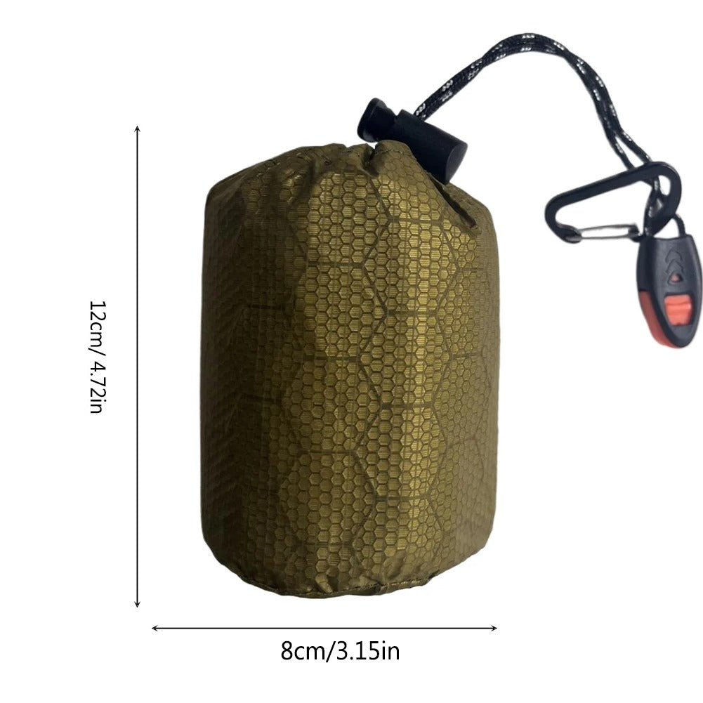 Portable Thermal Sleeping Bag & Survival Blanket – PE Aluminum Film, Waterproof & Windproof for Camping & Hiking